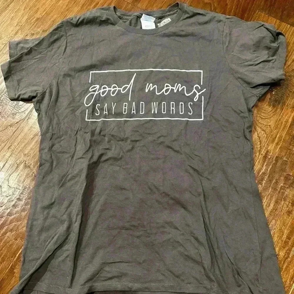 Port and Company Tops - Port and Company Gray 'Good Moms Say Bad Words' Tee - Short Sleeve